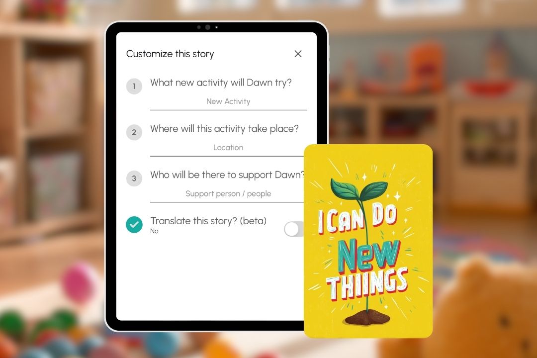Story customizations for a story about exploring new experiences